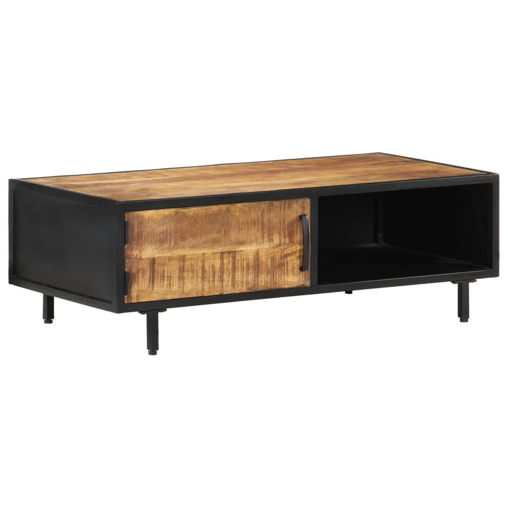Tavolino da Salotto-Tavolino da soggiorno-Tavolo 105x50x35 cm in Legno di Mango Grezzo