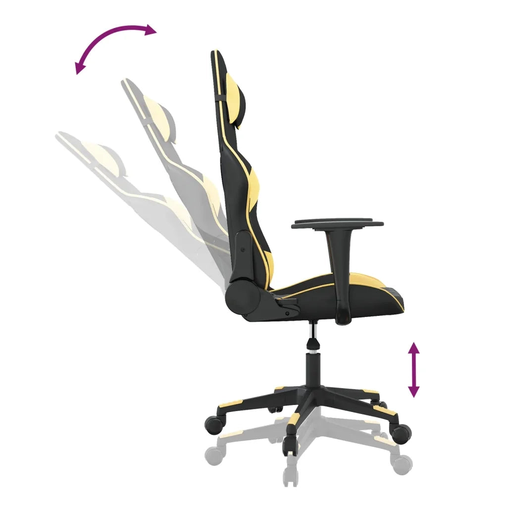 Sedia da Gaming | Sedia da e-sports Nera e Oro in Similpelle