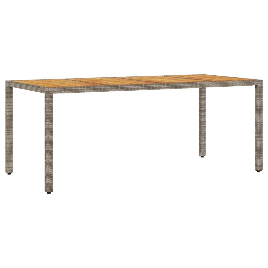 Set Pranzo Giardino in 7 Pezzi con Cuscini Grigio in Polyrattan