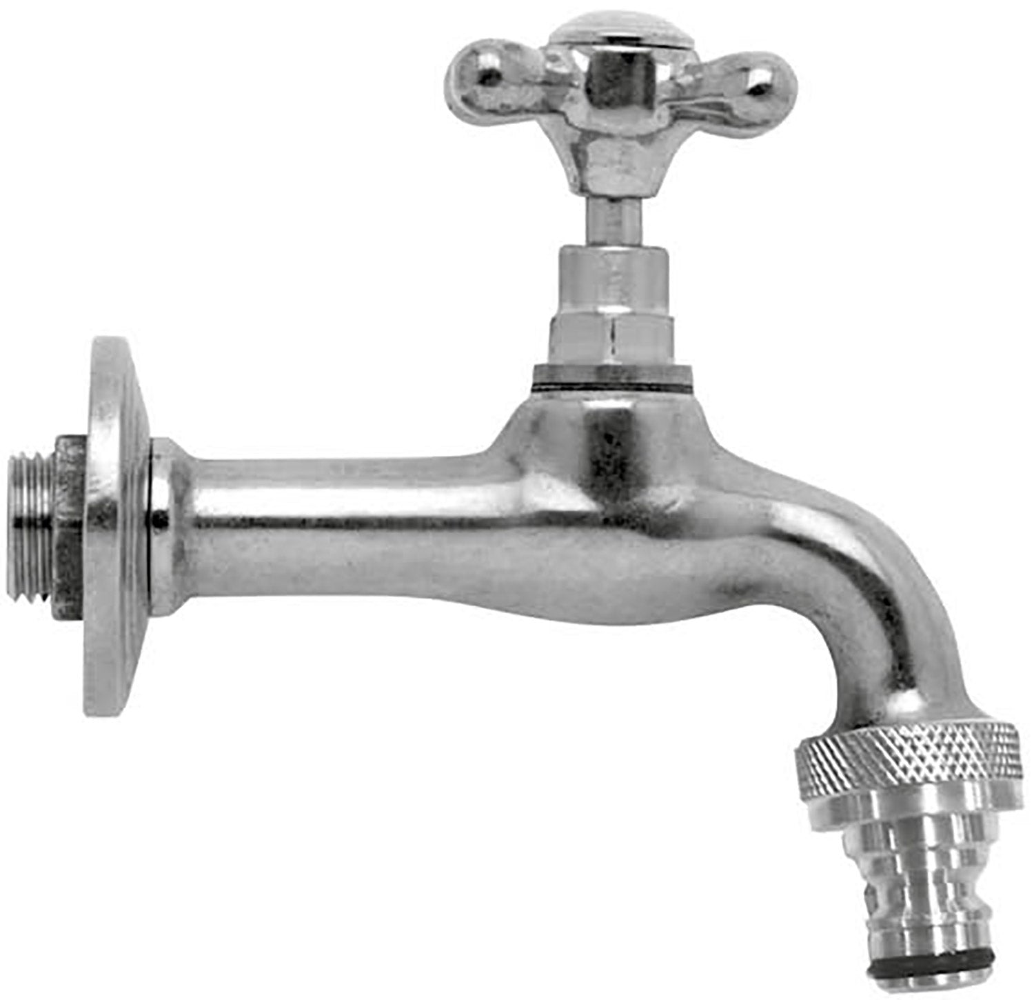 Rubinetto per Fontana da Giardino in Ottone Cromato con Attacco Rapido Morelli Garden