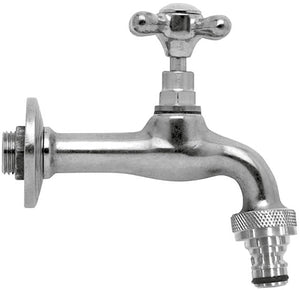 Rubinetto per Fontana da Giardino in Ottone Cromato con Attacco Rapido Morelli Garden