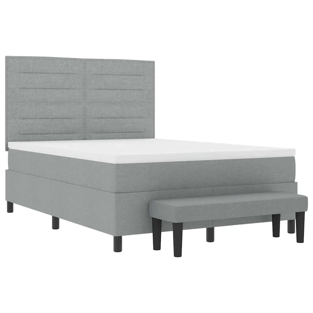 Letto a molle con testiera Grigio chiaro 160 x 200 cm Tessuto 3344002