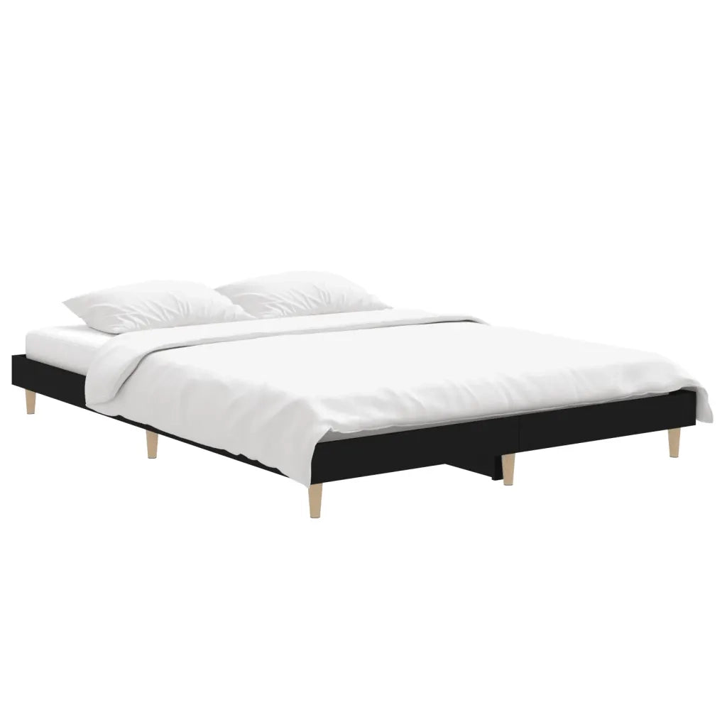 Giroletto-Struttura Letto Nero 140x190 cm in Legno Multistrato 852229