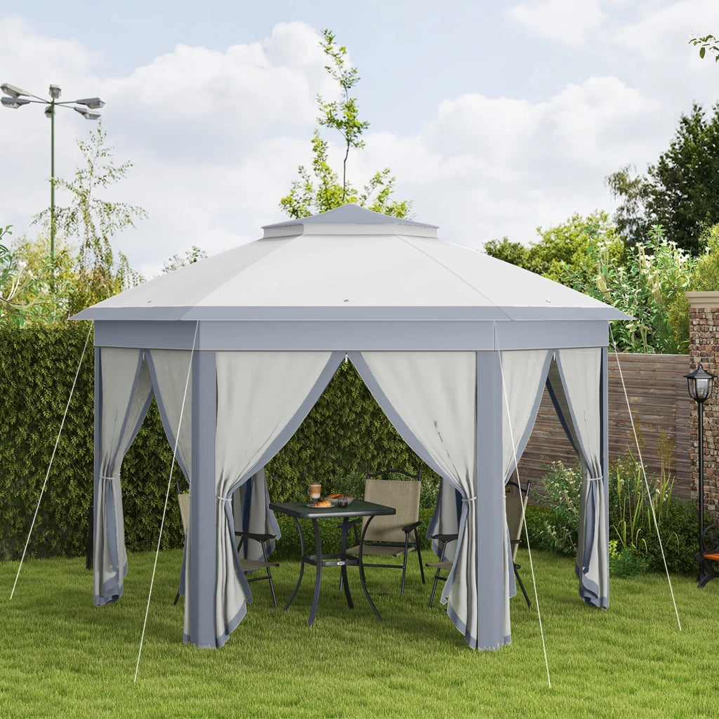 Gazebo Faltpavillon ¨C zephmum ¨C Grigio+Bianco 4x4m