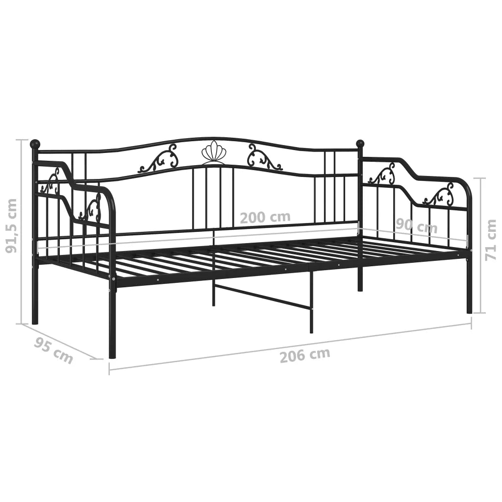 Divano letto | Sof¨¤ letto | Letto singolo Telaio Nero in Metallo 90x200 cm