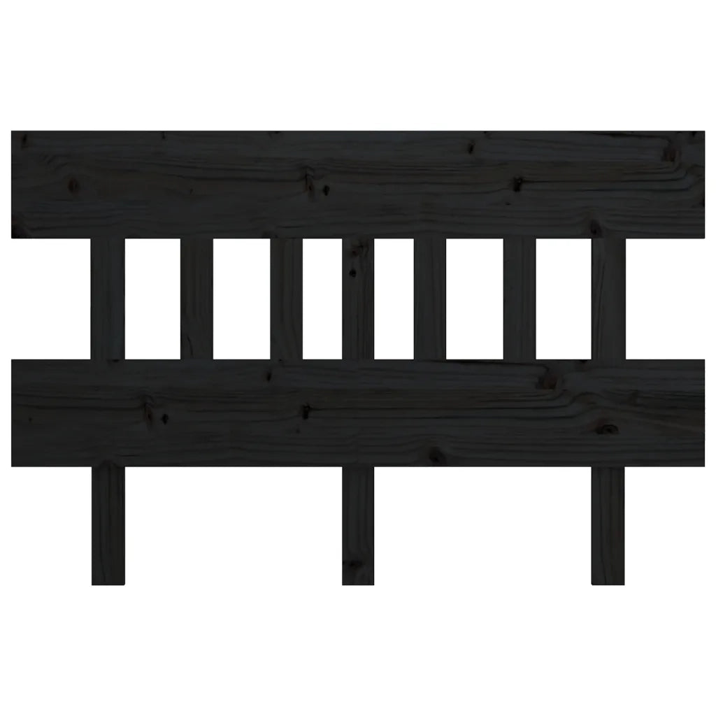 Testiera per Letto-Testata-Testiera Decorativa Nera 163,5x3x81 cm in Legno Massello di Pino