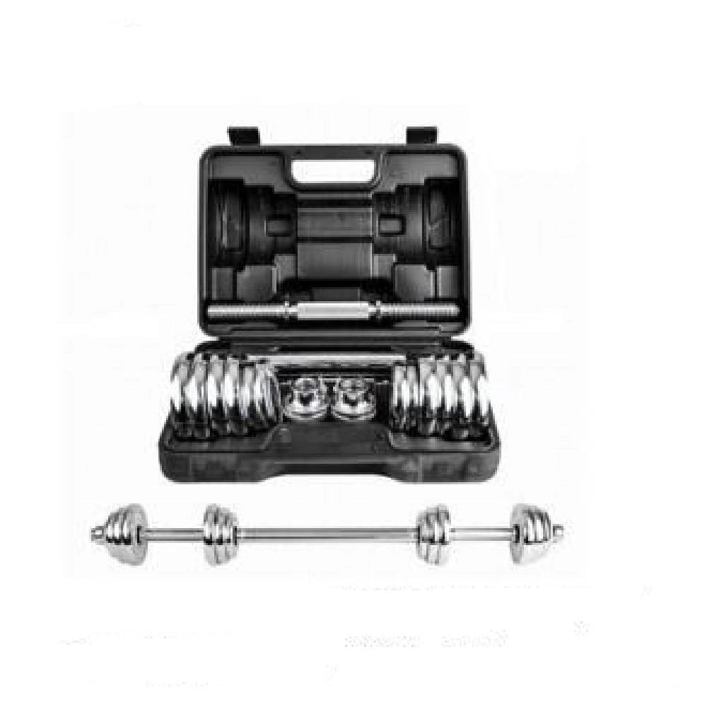 Trade Shop - Set Maniglie Manubri Dumbbell Bilanciere 30kg Regolabile Body Building Palestra -