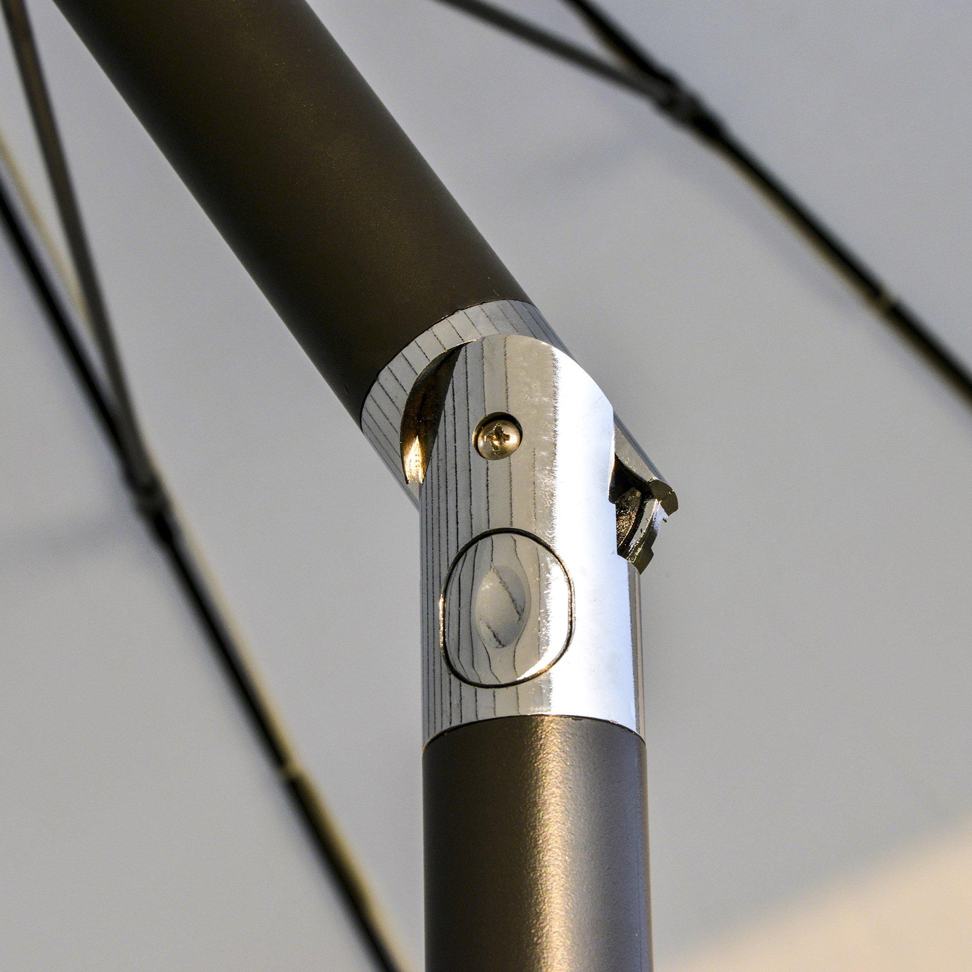 Ombrellone da Giardino Ø2,55m con Manovella Bianco Crema