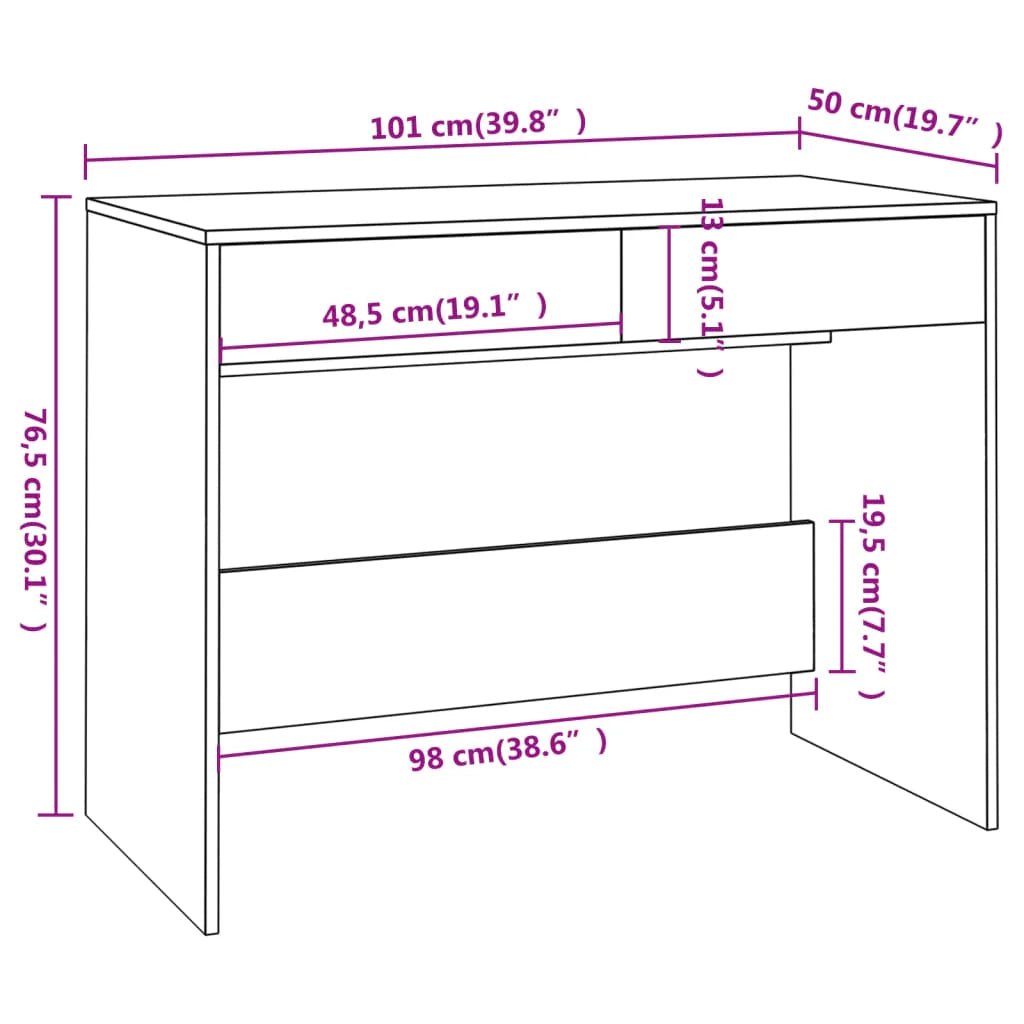Scrivania Sonoma postazione computer mobile per computer scrivania da studio 101 x 50 x 76,5 cm legno ingegnerizzato grigio 02_0023943