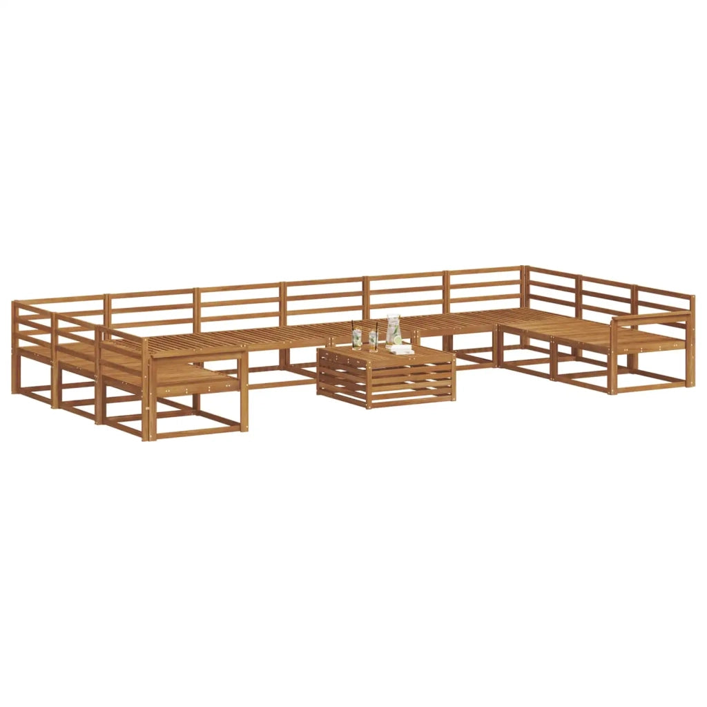 Set di divani da esterno 11 pcs Naturale