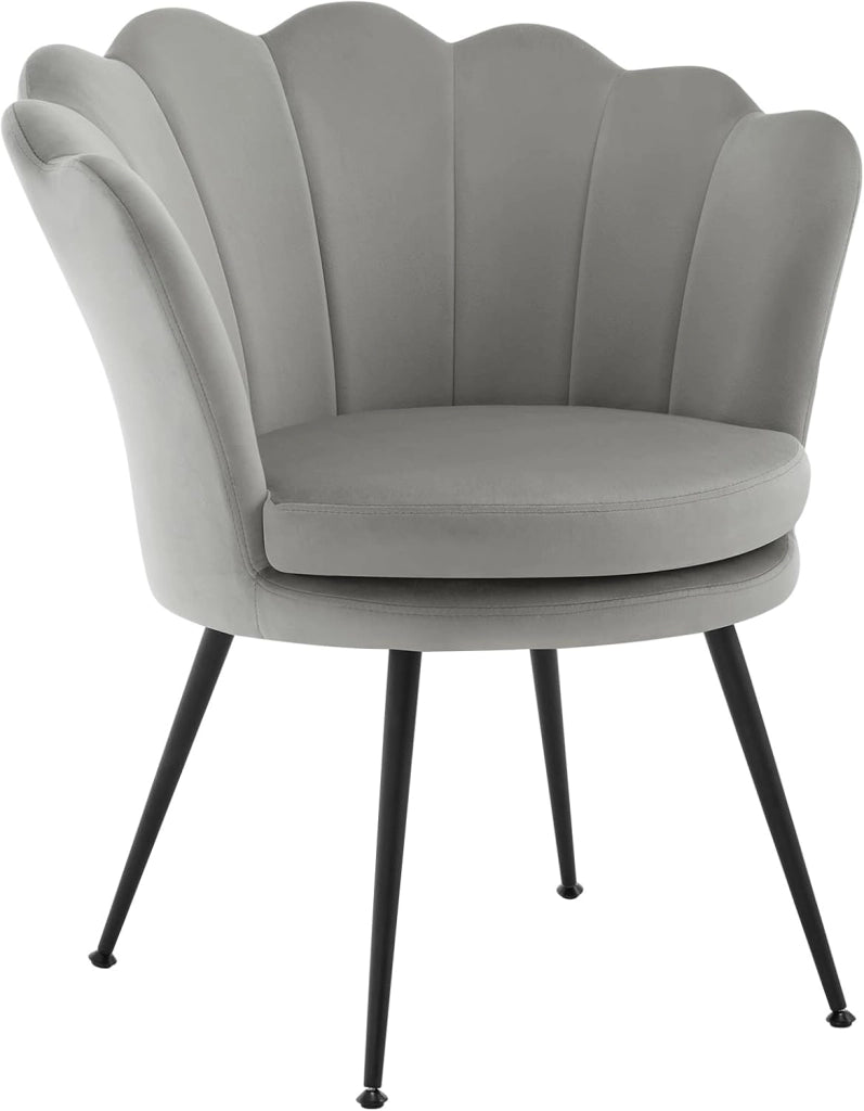 Poltrona Relax a Forma di Petalo, Poltrona Reclinabile per Camera da Letto, Salotto, con Gambe in Metallo, Portata 150 kg, Bianco