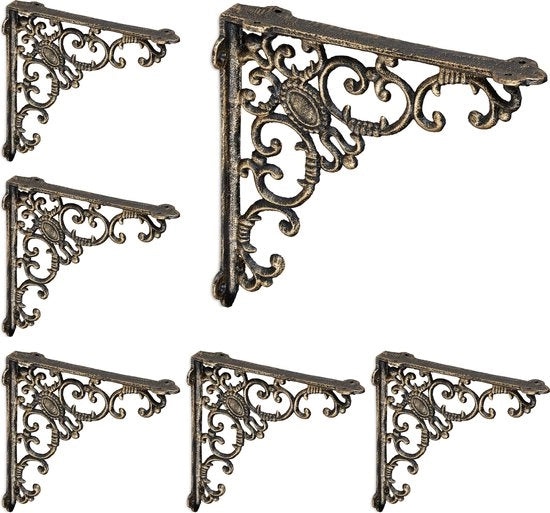 6x supporto per tavola - sostegni per tavole antichi - sostegni per tavola - supporti per tavole - bronzo