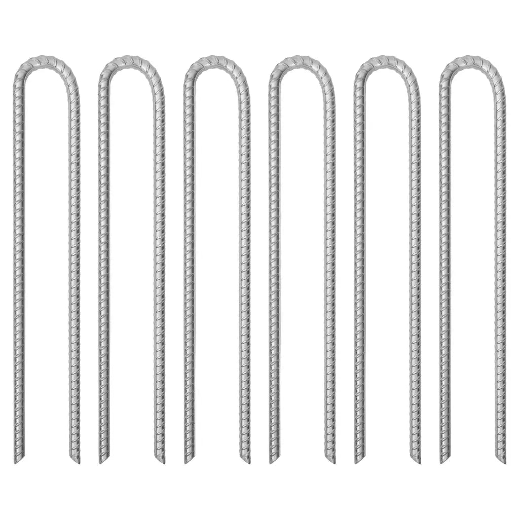 Picchetti Tenda 6pz a Forma di U 41,5 cm Ã˜12 mm Acciaio Zincato