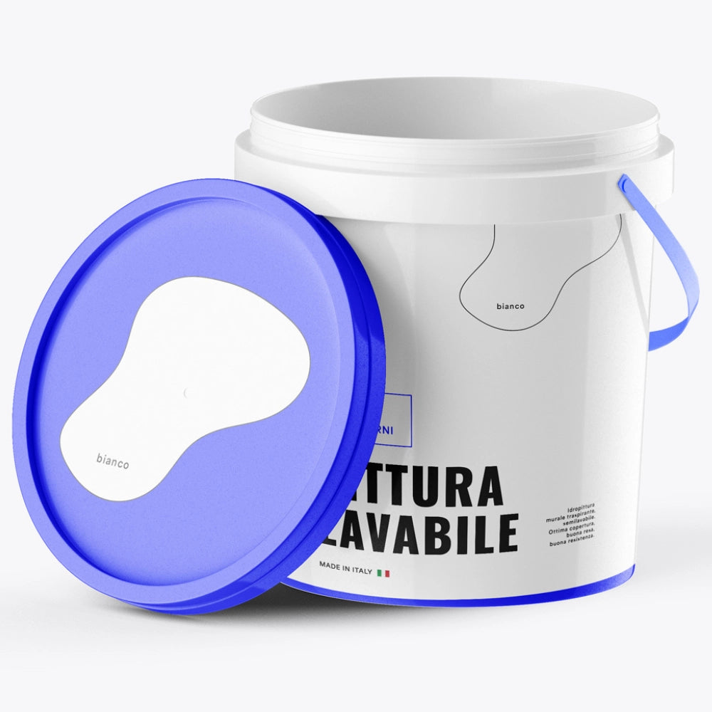 Idropittura lavabile elevata copertura opaca bianca muri soffitti interni *** formato 4 lt, confezione 1