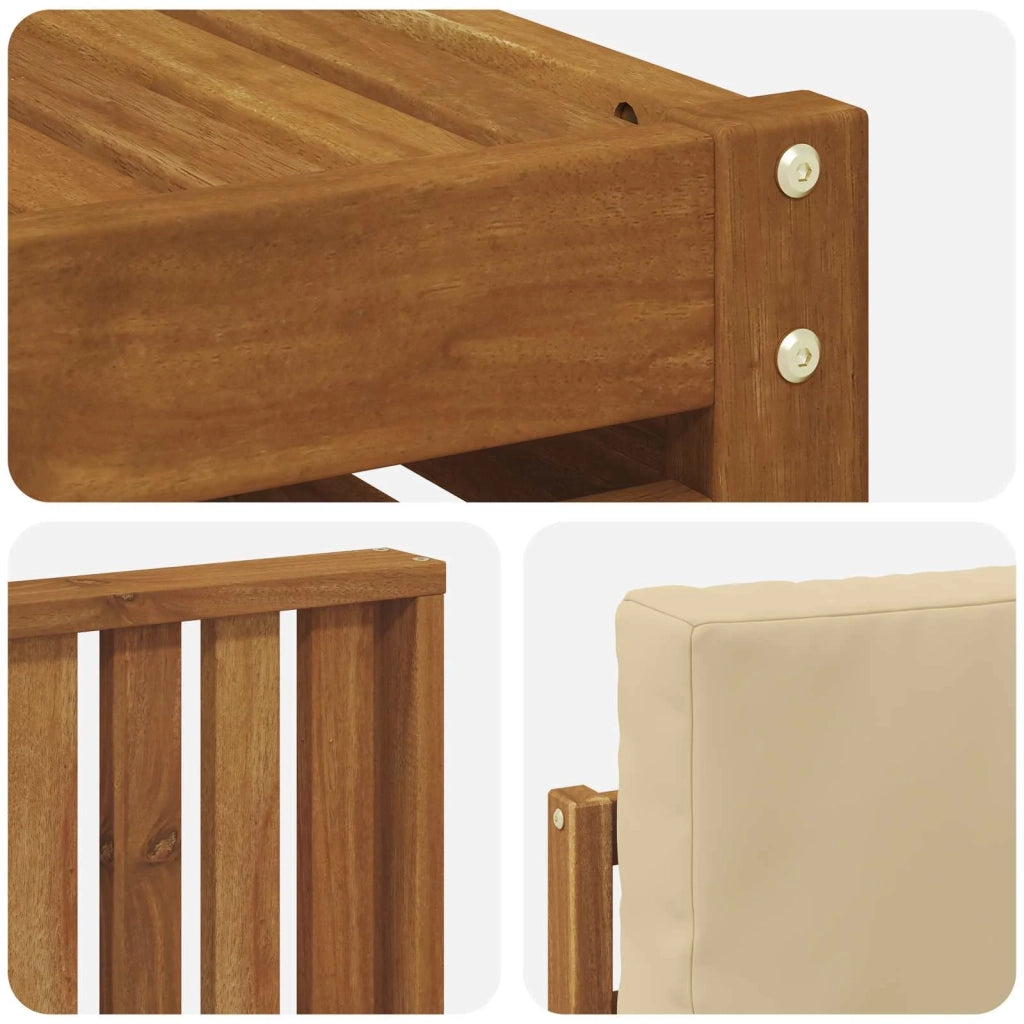 Set divano sezionale con cuscino 6 pcs Naturale e Beige 3374848