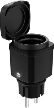 Timer WiFi intelligente per esterno - monitoraggio del consumo di corrente - compatibile con Alexa e Google Home - app e controllo vocale - WiFi 2.4 GHz - impermeabile IP44 - nero