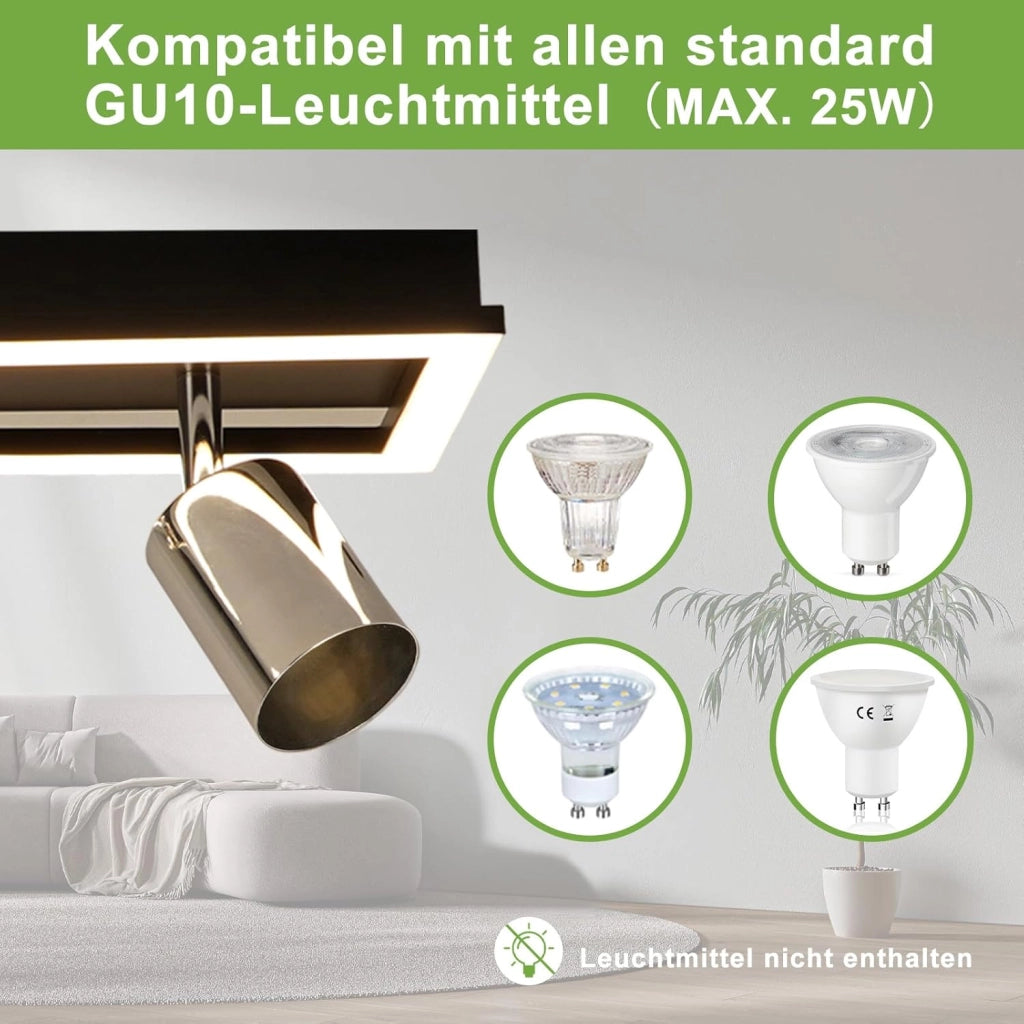 ZMH Faretto da soffitto a LED 4 luci GU10 18W plafoniera 52CM per ufficio soggiorno