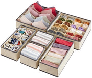 Organizzatori per la gestione delle vesti interne, 6 pezzi, cassetti pieghevoli per l'organizzazione e contenitori per la conservazione di lingerie, reggiseni, mutande, calze.