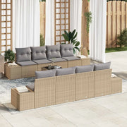 Set Divano da Giardino 8 pcs Beige e grigio polyrattan 3355659