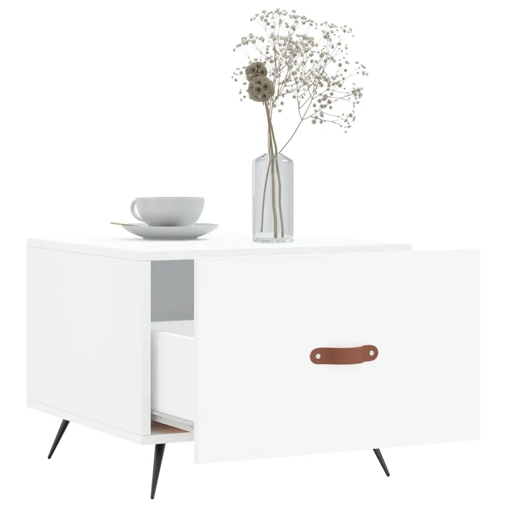 Tavolino da Salotto Bianco 50x50x40 cm in Legno Multistrato