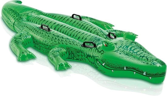 Giochi per Piscina - Piscina - Bagno aeree - Giochi per Piscina - Coccodrillo giocattolo con maniglie - Mat di gomma confortevole e resistente per bambini - adatto per piscine, spiagge e divertimenti estivi - 203 x 114 cm - PVC amichevole con l'ambiente