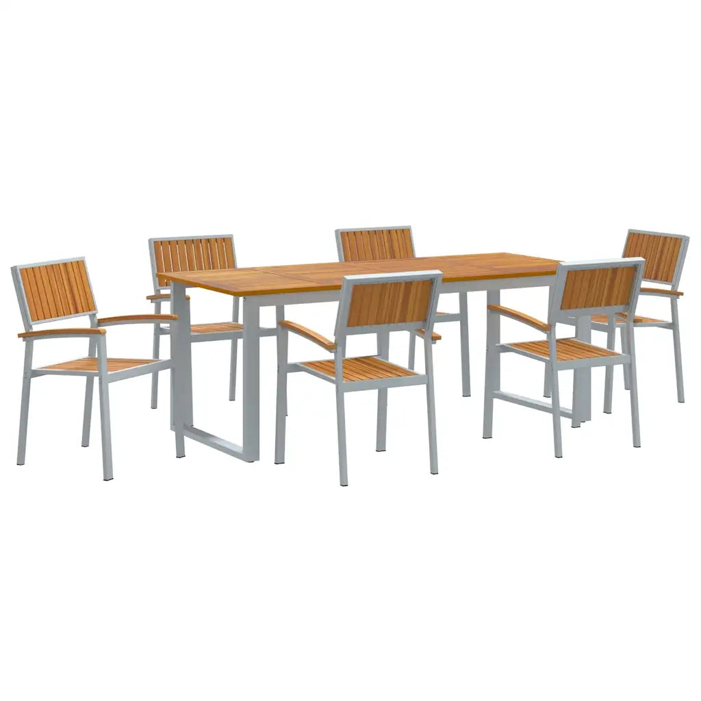 Set da Pranzo per Giardino 7 pcs Grigio 3284357