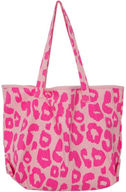 Borsa a Mano Leopard Tote per Donna, Tas da Spalla Casual Shopper Grande per uso quotidiano, ufficio, scuola e shopping, Utility, Rosa