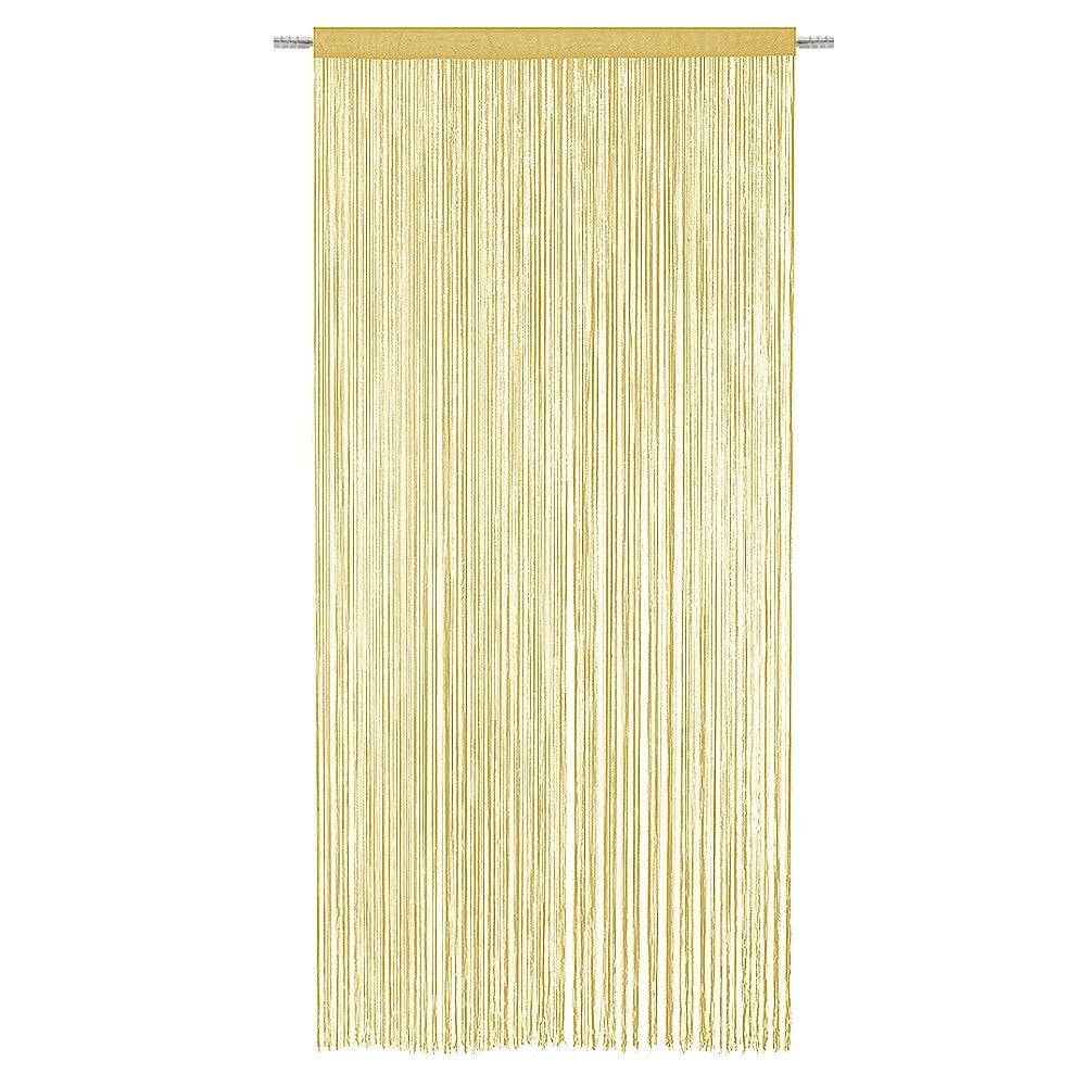 Tenda a Fili Elegante Per Porte Finestre Pannello 140x290 Cm Divisorio Camere Stanze Ambienti Senape