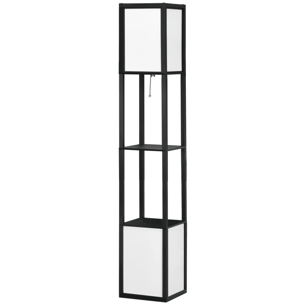 Lampada da terra con mensola ¨C Zephmum ¨C Nero e Bianco 26x26x156 cm