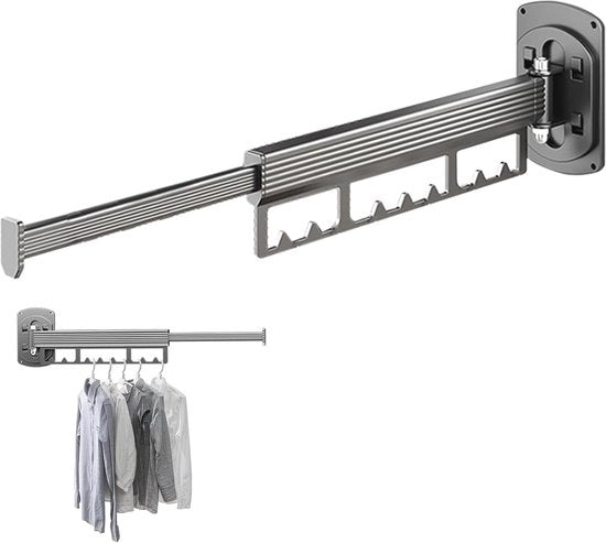 Wanddroogrek multifunzionale con funzione di rotazione per abbigliamento