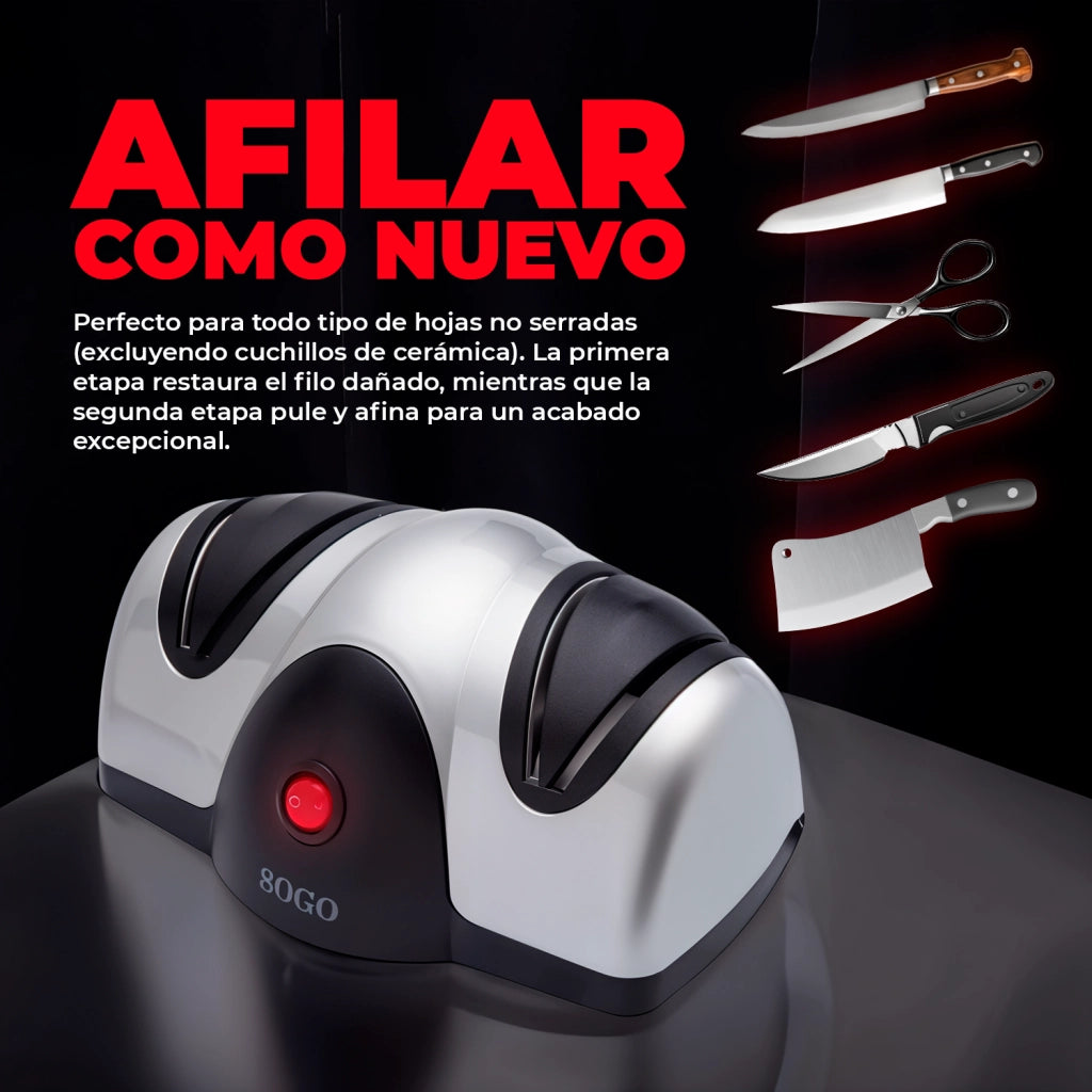 Affilacoltelli elettrico professionale con ruote Sapphirite, sistema affilatura 2 fasi 40W, guida automatica angolo ideale cucina - SOGO