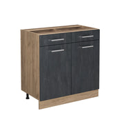 Vicco Mobiletto base per cucina Calcestruzzo nero 80 cm senza piano di lavoro