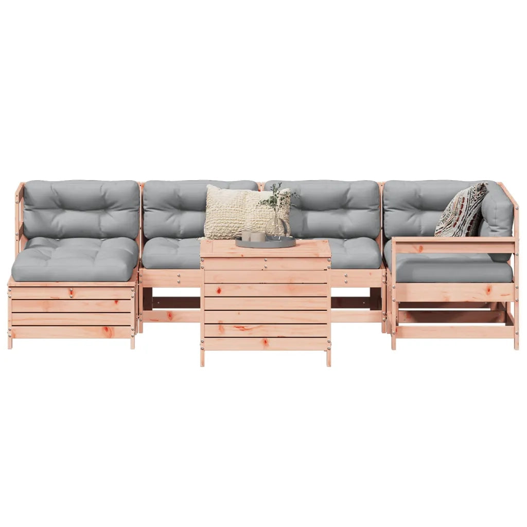 Set Divani da Giardino 7 pz in Legno Massello Abete Douglas