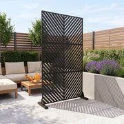 Pannello Divisorio Kekan con Struttura Decorativa in Acciaio 180 x 90 cm - Nero casa.pro