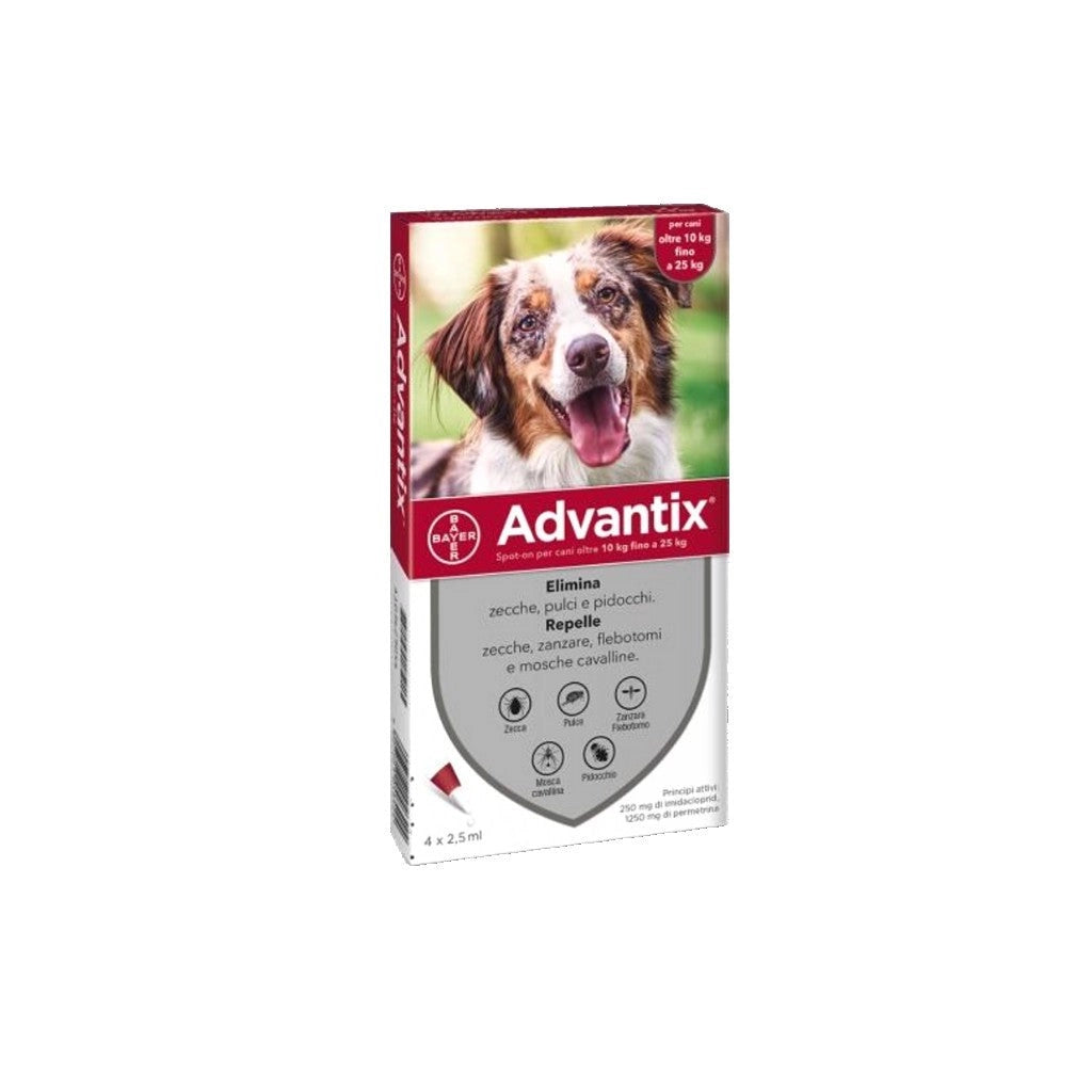 ADVANTIX SPOT ON 4 PIPETTE CANI 10-25 KG