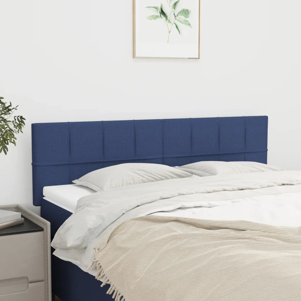 Testiera | Testata Blu 144x5x78/88 cm in Tessuto