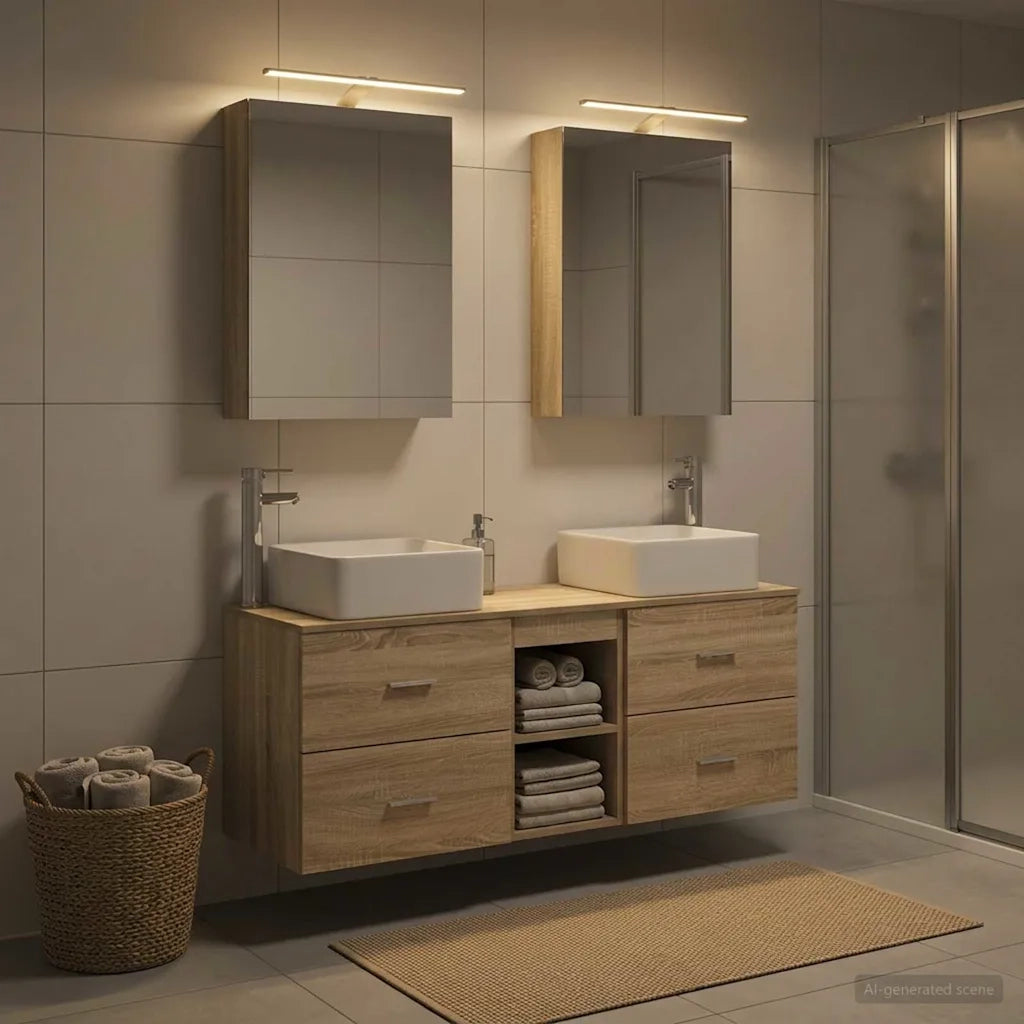 Set di mobili per il bagno 5 pcs Rovere Sonoma 3406753