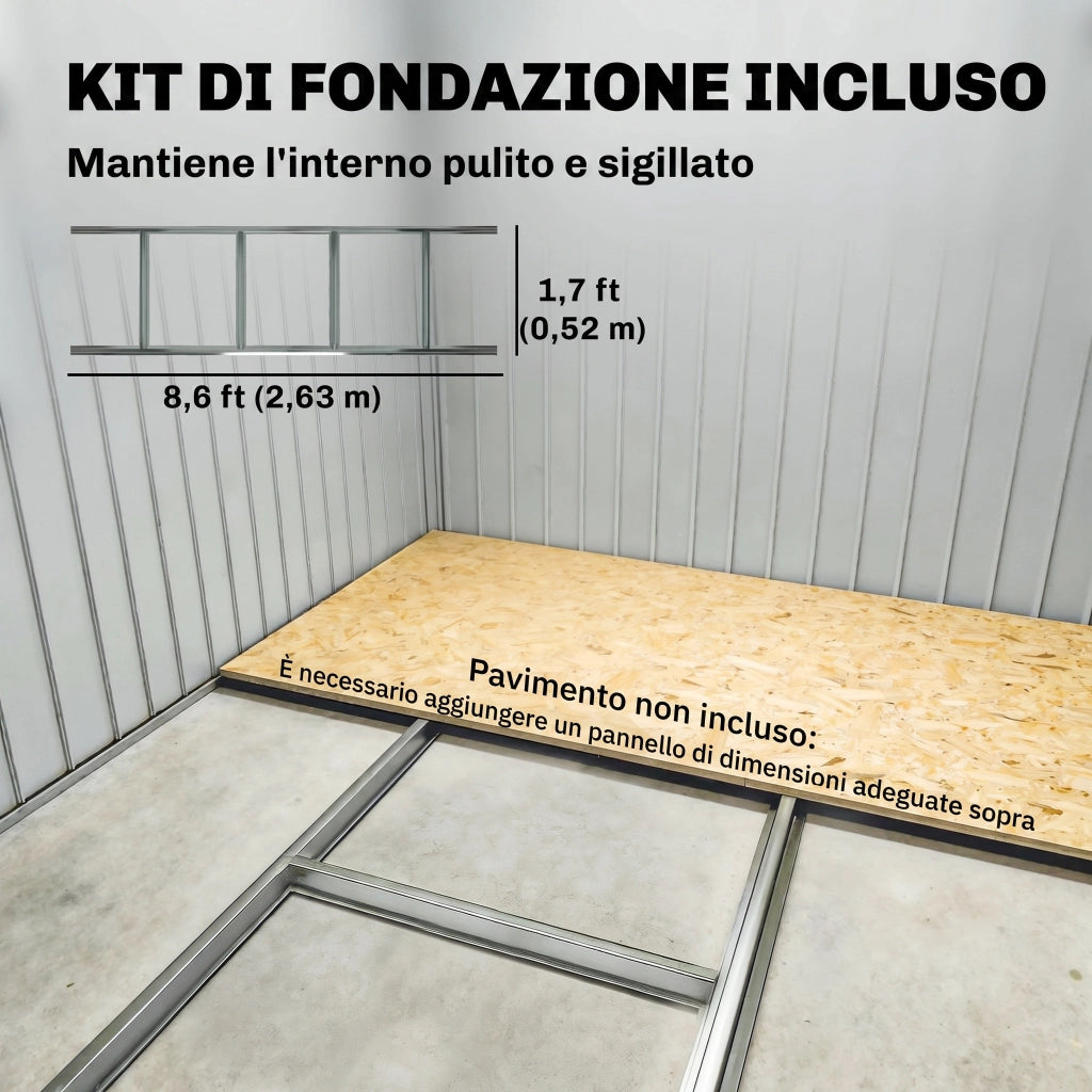 Casetta da Giardino in Acciaio ¨C zephmum ¨C Verde Scuro 280x130x172 cm
