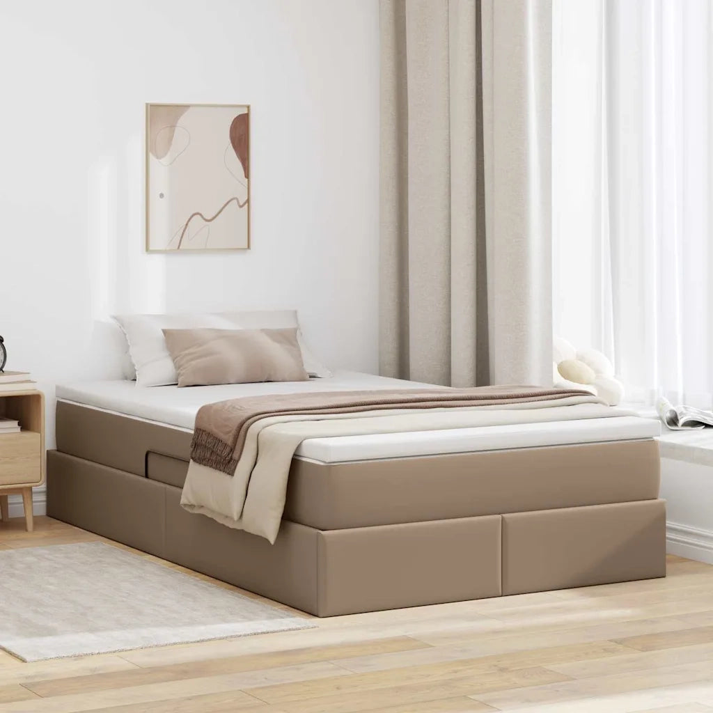 Letto con contenitore e materasso Cappuccino 120 x 200 cm 3370161