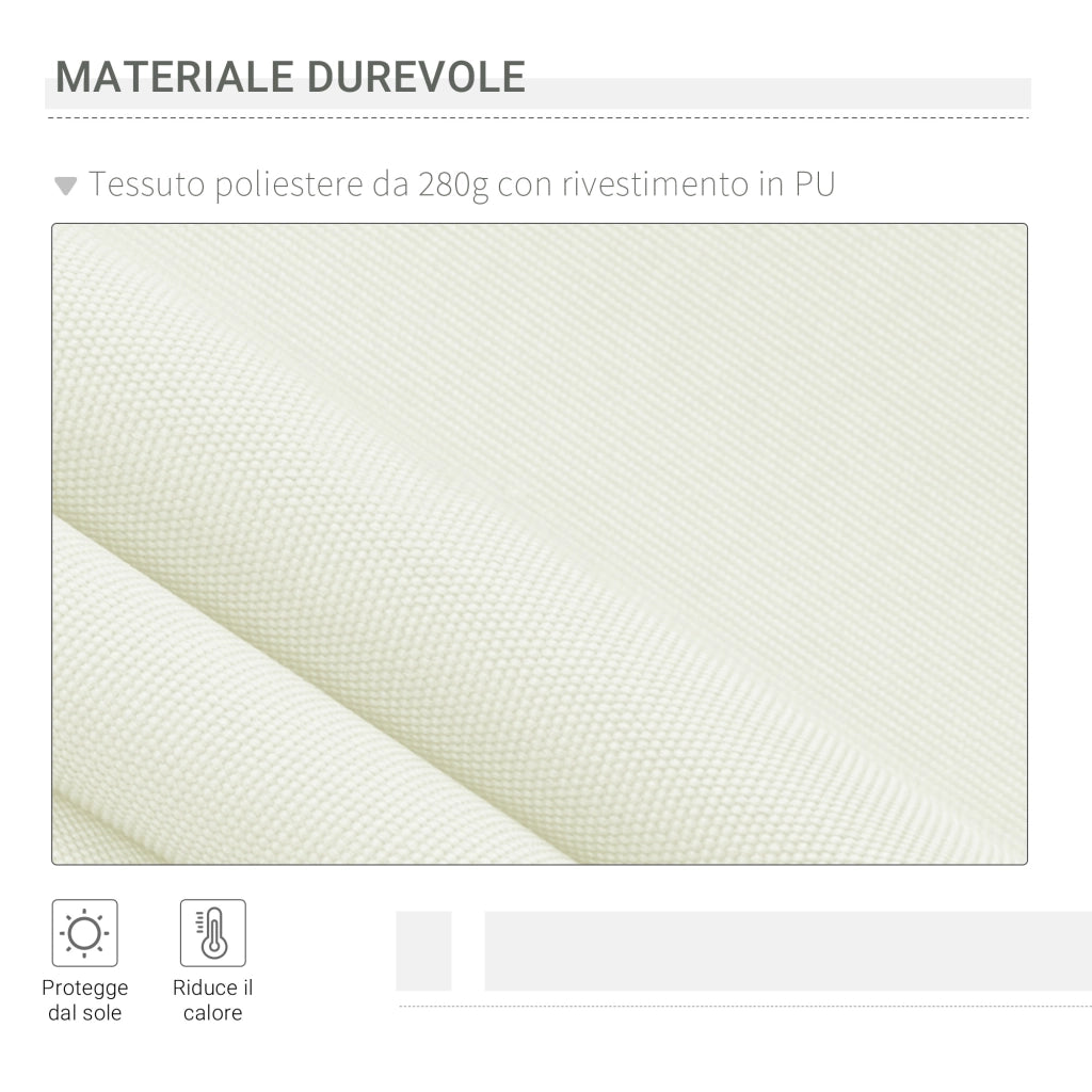 Tenda da Sole Avvolgibile a Caduta con Manovella, in Alluminio e Poliestere, 3x2.5m, Bianco