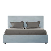 Letto imbottito Matrimoniale 160x190 cm Mika - Contenitore,Microfibra,Azzurro