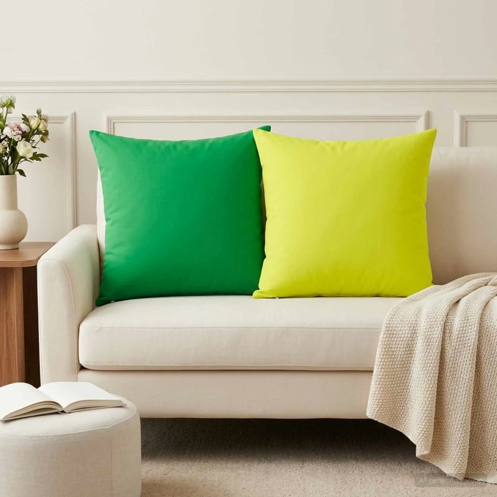 Federa 6 pcs HEERLEN Verde brillante. 60 x 60 cm Poliestere 912684