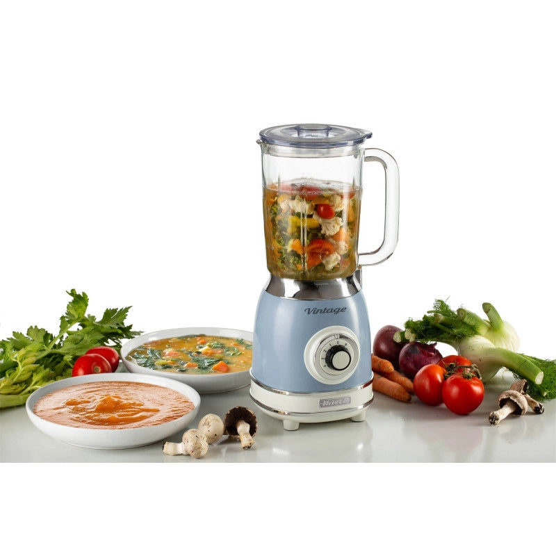 Frullatore Vintage - 1,5L Tazza in Vetro - 4 Lame Acciaio Inox - 1000W - Celeste