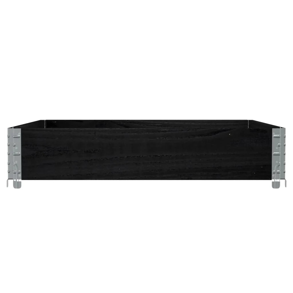 Vassoio per fioriera aiuola rialzata piante fiori terrazza giardino 100 x 100 cm legno massello di pino nero 02_0037246