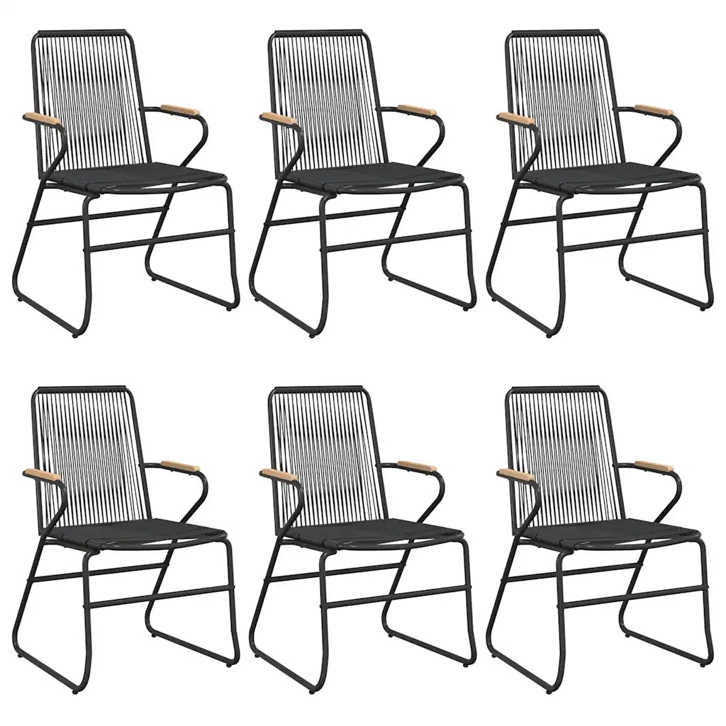 Set da Pranzo da Giardino 7 pz Nero in Rattan PVC 3099213