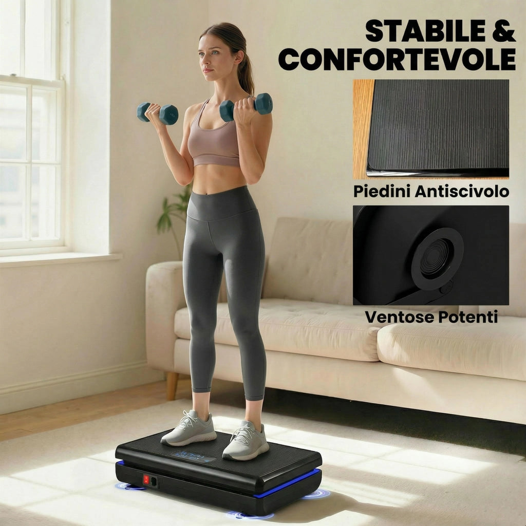 Pedana Vibrante con 120 Livelli di Velocit¨¤ e 5 Programmi