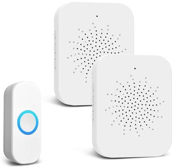 Deurbel senza fili, USB-deurbel impermeabile, alimentato da batterie, facile da installare, 20 segnali di campanello e 4 impostazioni di volume - bianco