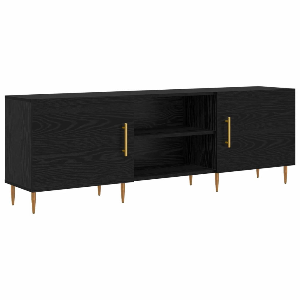 Mobile TV Rovere nero 150 x 30 x 50 cm Legno multistrato 879597