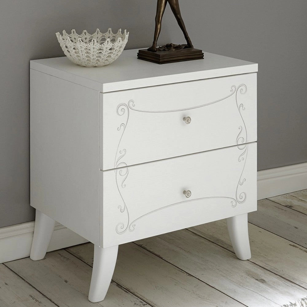 Set 2 Comodini 51x39x56 cm Ararat bianco