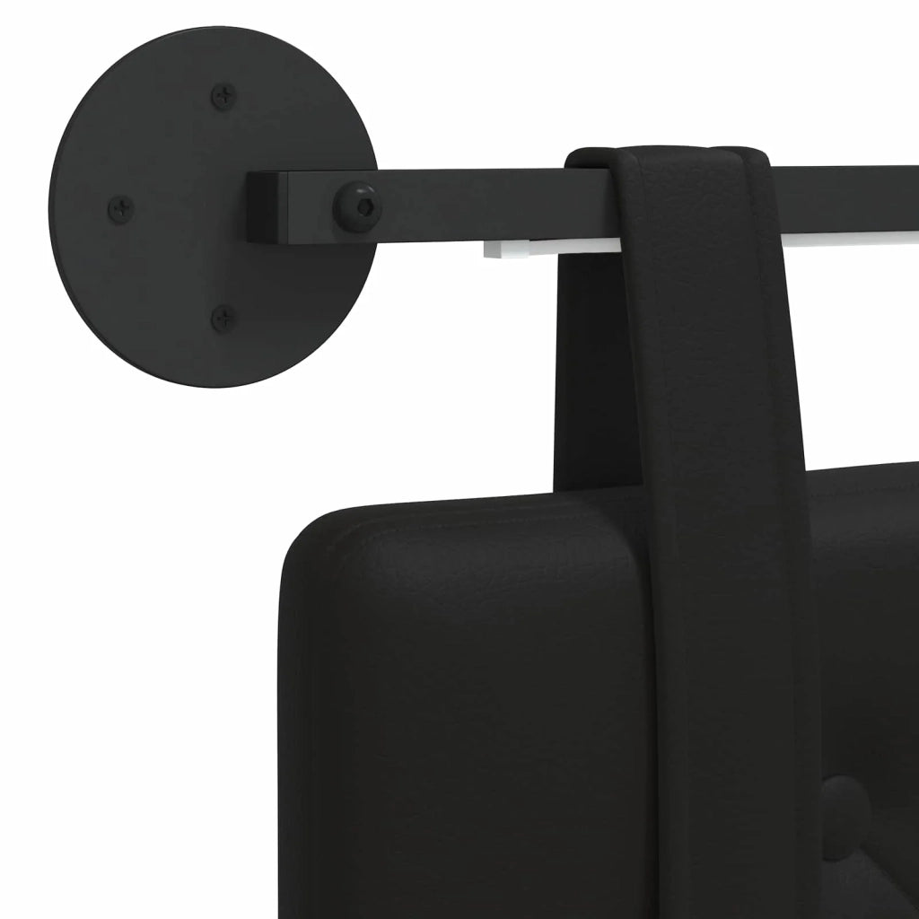 Testiera sospesa Con luce LED Nero Similpelle